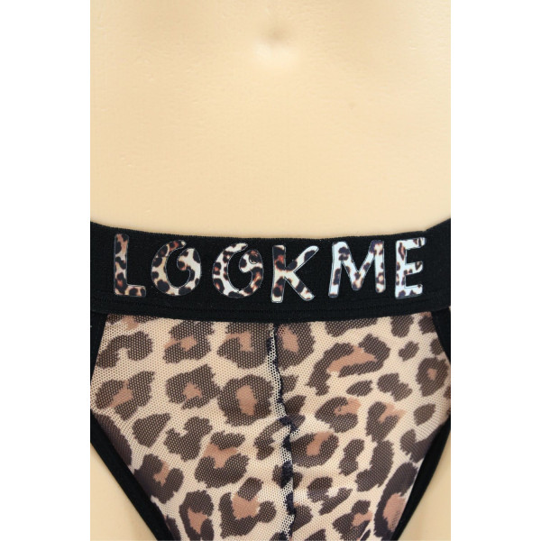 String en résille imprimé léopard - LM2501-57LEO