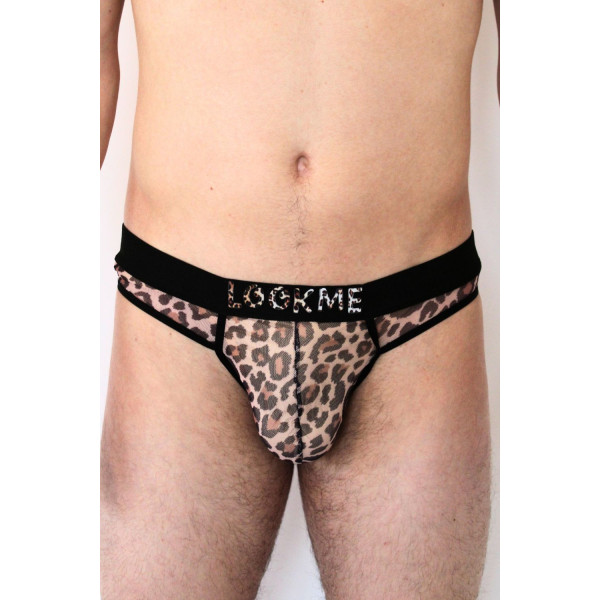 String en résille imprimé léopard - LM2501-57LEO