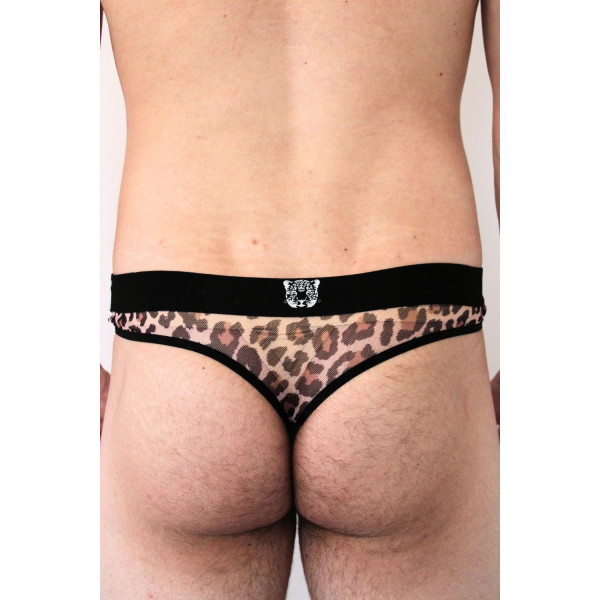 String en résille imprimé léopard - LM2501-57LEO