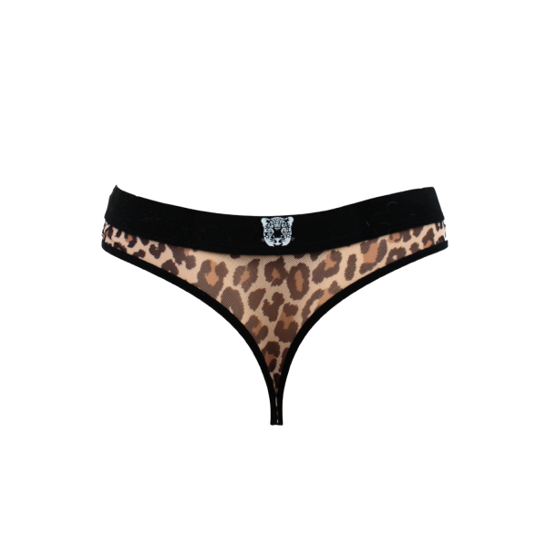 String en résille imprimé léopard - LM2501-57LEO