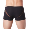 Boxer noir sexy avec fine résille en V - LM805-67BLK