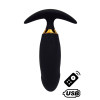PEACH, Plug Vibrant noir long USB avec télécommande, dans un silicone médical doux et lisse - B72BLK