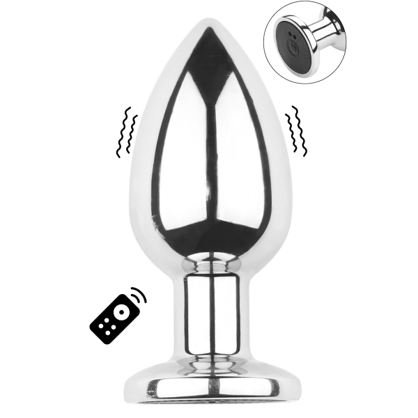 Plug vibrant acier inoxydable anal taille M avec télécommande, USB BOOTY - RY-207-M