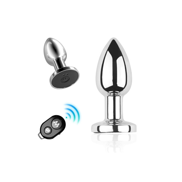 Plug vibrant acier inoxydable anal taille S avec télécommande, USB BOOTY - RY-207-S