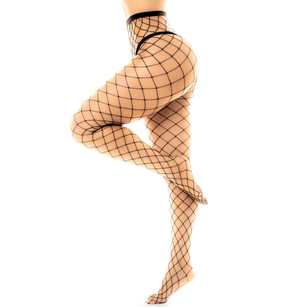 Collant large maille noire - MAL1106BLK