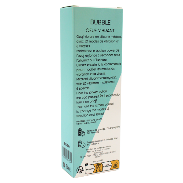 Œuf Vibrant Télécommandé BUBBLE - BQ200