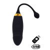 HAPPY, Un Œuf vibrant long USB avec télécommande, dans un silicone médical doux et lisse - B70BLK