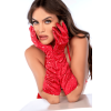 Une paire de gants satinés rouges avec strass - Mapalé
