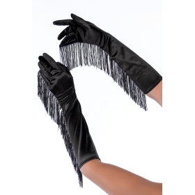 Une paire de gants noirs avec franges - Mapalé