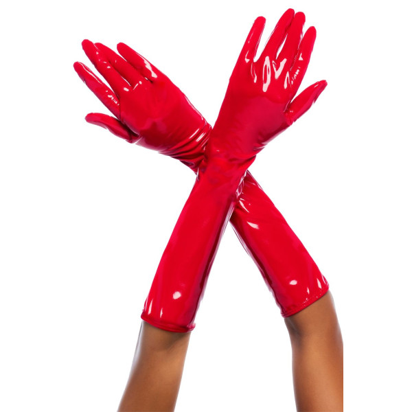 Gants en vinyle rouge 