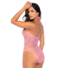 Body rose en résille à motif cœur - Mapalé