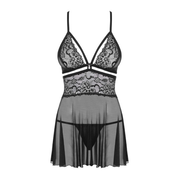 838-BAB-1 babydoll - Noir