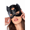 Masque félin faux cuir noir audacieux Mapalé