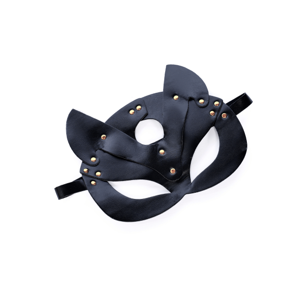 Masque félin faux cuir noir audacieux Mapalé
