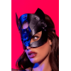 Masque félin faux cuir noir audacieux Mapalé