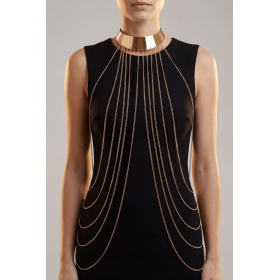 Bijou tour de cou doré avec chaînes de corps BE LILY