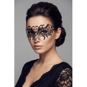 Masque vénitien Elena : Élégance en Métal Noir et Strass