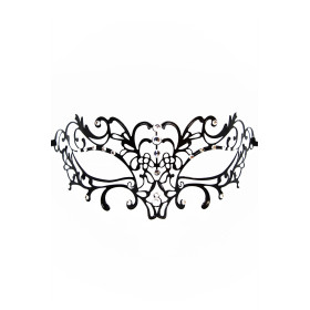 Masque vénitien Elena : Élégance en Métal Noir et Strass