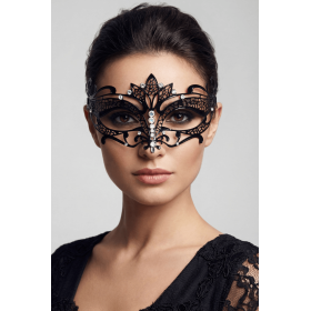 Masque vénitien Asia rigide noir avec strass