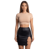 Jupe courte noire Elena fendue avec chaînettes – Collection Be Lily