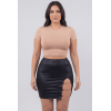 Jupe courte noire Elena fendue avec chaînettes – Collection Be Lily
