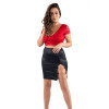 Jupe courte noire Elena fendue avec chaînettes – Collection Be Lily