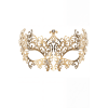 Masque vénitien Chiara rigide doré avec strass