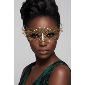 Masque vénitien Asia rigide doré avec strass – Be Lily