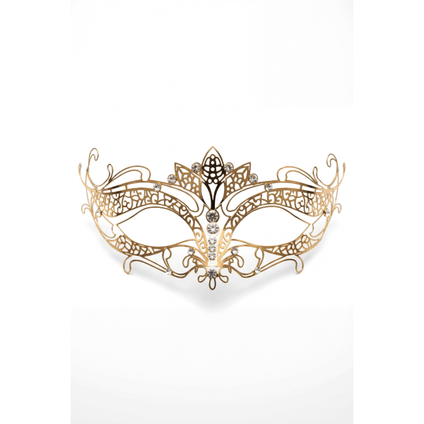 Masque vénitien Asia rigide doré avec strass – Be Lily