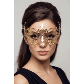 Masque Vénitien Lucia Rigide Doré avec Strass - Be Lily