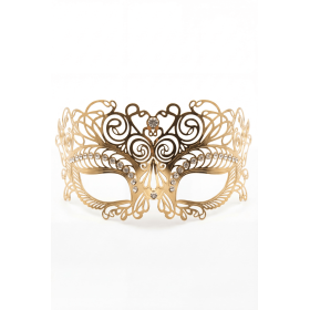 Masque vénitien Giulia rigide doré avec strass