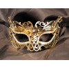 Masque vénitien Alba rigide doré avec strass