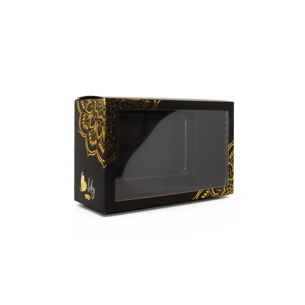 Masque vénitien Bianca rigide doré avec strass