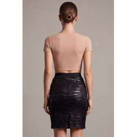 Jupe longue noire imprimé zébré brillant Emma – Be Lily