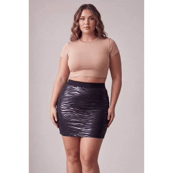 Jupe longue noire imprimé zébré brillant Emma – Be Lily