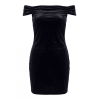 Robe velours noir Giulia – Épaules dénudées & coupe courte élégante
