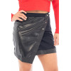 Jupe courte simili cuir noire porte-feuille – Be Lily