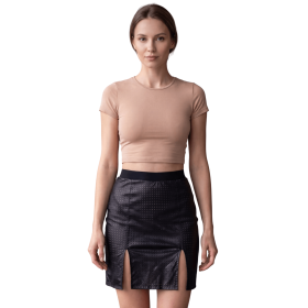 Jupe longue noire simili cuir Omella – Be Lily