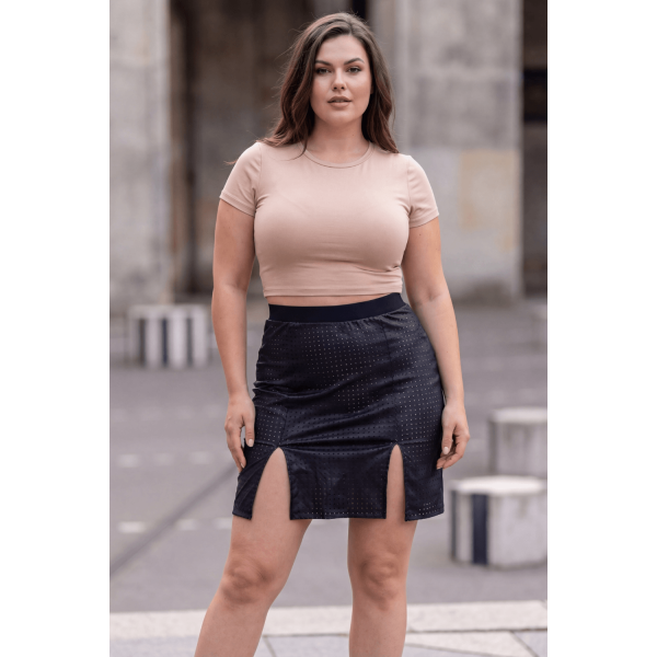 Jupe longue noire simili cuir Omella – Be Lily