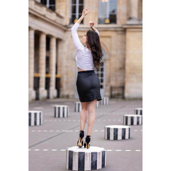 Jupe longue noire simili cuir Omella – Be Lily