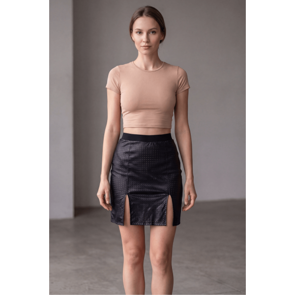 Jupe longue noire simili cuir Omella – Be Lily