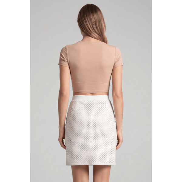 Jupe Longue Blanche Natacha – Simili Cuir Sensuel Be Lily