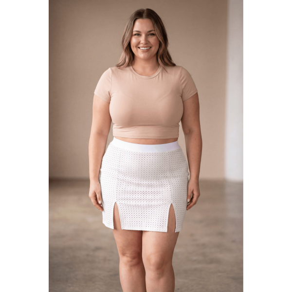 Jupe Longue Blanche Natacha – Simili Cuir Sensuel Be Lily