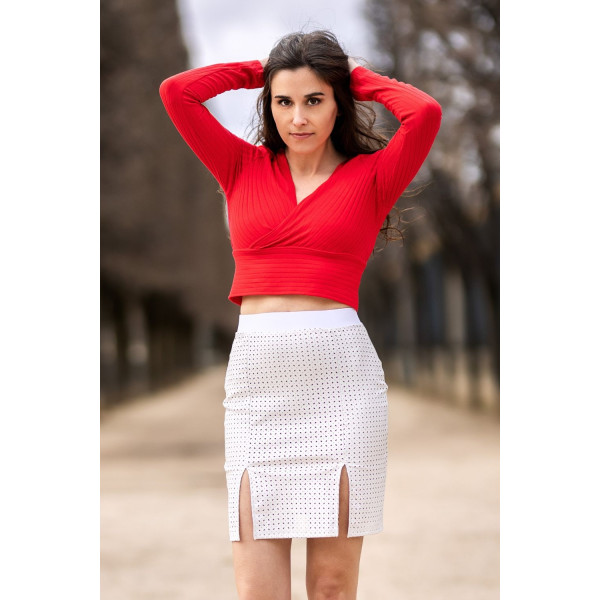 Jupe Longue Blanche Natacha – Simili Cuir Sensuel Be Lily