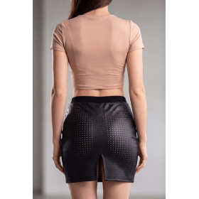Jupe Courte Noire Stella en Simili Cuir – Collection Be Lily