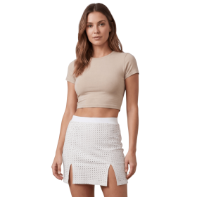 Jupe Courte Blanche Cassandra – Simili Cuir Sensuel Be Lily