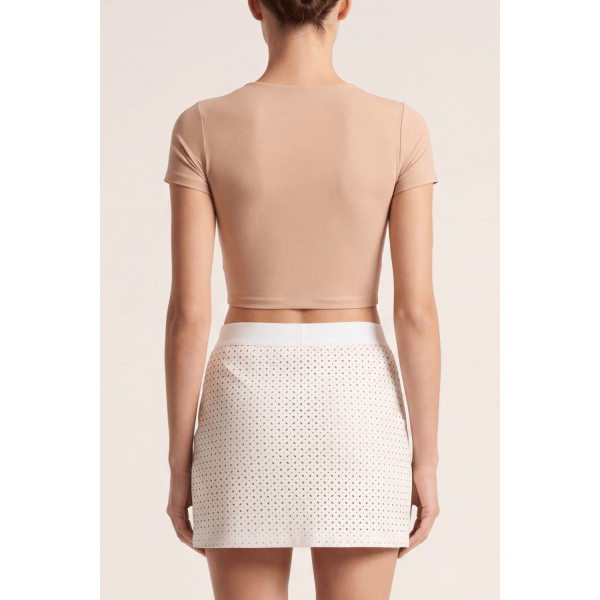 Jupe Courte Blanche Cassandra – Simili Cuir Sensuel Be Lily