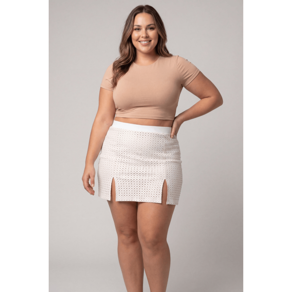 Jupe Courte Blanche Cassandra – Simili Cuir Sensuel Be Lily