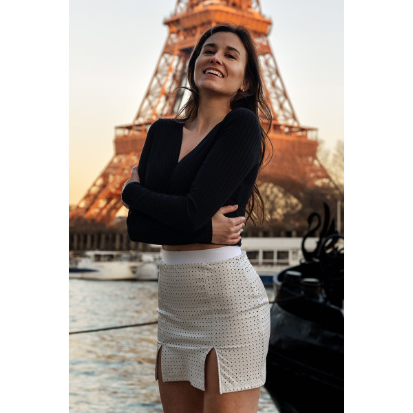 Jupe Courte Blanche Cassandra – Simili Cuir Sensuel Be Lily