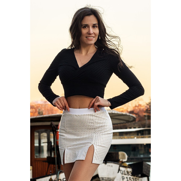 Jupe Courte Blanche Cassandra – Simili Cuir Sensuel Be Lily